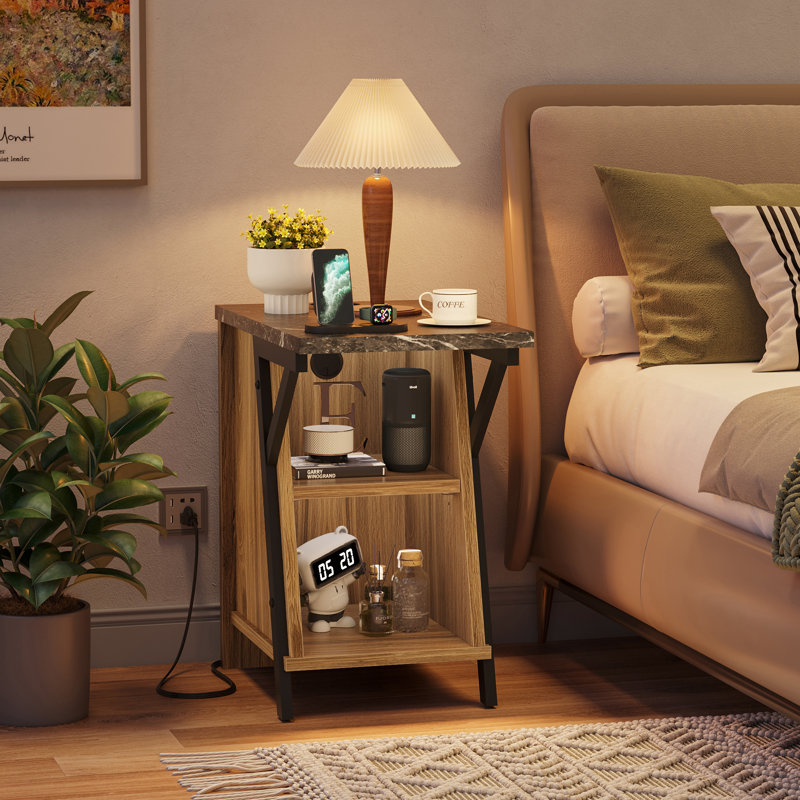Side table with cup holder and storage discount